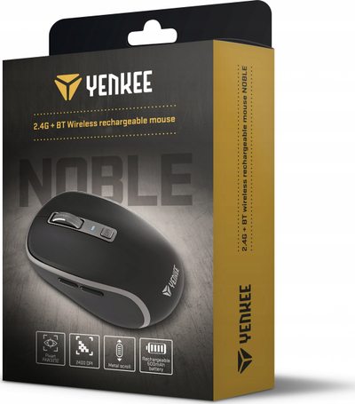 Mouse wireless Yenkee NOBLE YMS 2085BK, dual mode, 2400 DPI, i zi