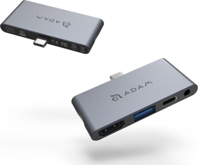 Hub USB C ADAM elements CASA Hub i4, 4 porta, HDMI 4K, gri hapësinor