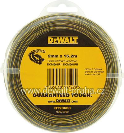 Fije kose elektrike Dewalt DT20650-QZ, 2mm, 15m, e verdhë