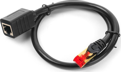 Kabllo zgjatëse LAN RJ45 CAT7, 0.5m, 10Gbps, e zezë