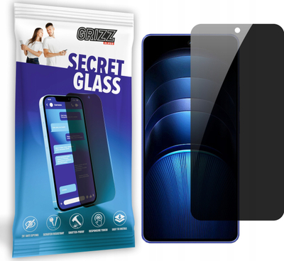 Заштитно стакло за приватност Grizz SecretGlass за Vivo iQOO Neo9s Pro Plus, керамичко стакло, проѕирно
