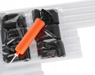 Set portë futbolli Mega Creative 511318, me top dhe pompë, plastike, e bardhë