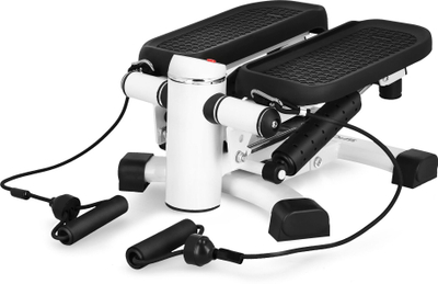 Stepper fitnesi Spokey Straight 3in1, me ekspander, ekran LCD, i bardhë e zi