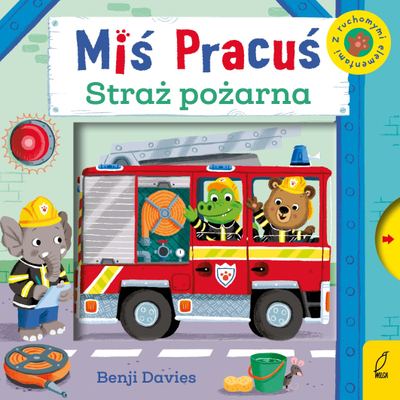 Libër për fëmijë Busy Bear Fire Brigade, karton, me elemente rrëshqitëse, shumëngjyrësh