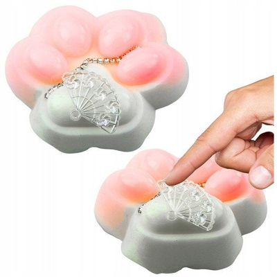 Lodër antistres putër mace, sensoriale squishy, e bardhë