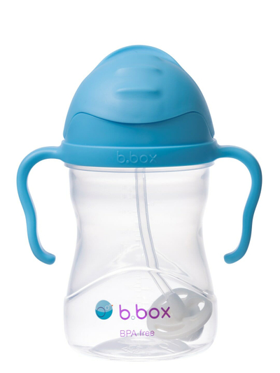 Gotë trajnimi b.box me tubth, 240ml, BPA free, blu
