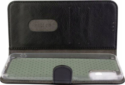 Kapak portofol FIXED Opus për Motorola Moto G54 5G, lëkurë sintetike, me stand, i zi