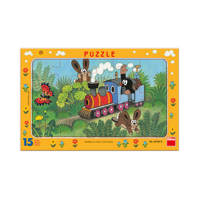 Puzzle Dino The mole and the locomotive, 15 pjesë, 3+ vjeç
