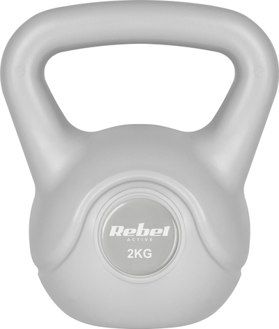 Kettlebell Rebel Active, 2 kg, bituminoz, gri