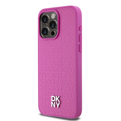Mbulesë telefoni DKNY MagSafe Repeat Logo, për iPhone 15 Pro Max, PU leather, rozë