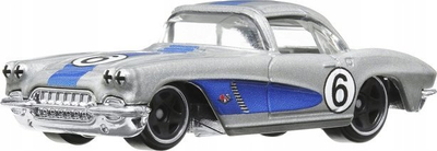 Maket veture Hot Wheels Vintage Race Club 979B 1962 Chevrolet Corvette, 1:64, argjendtë
