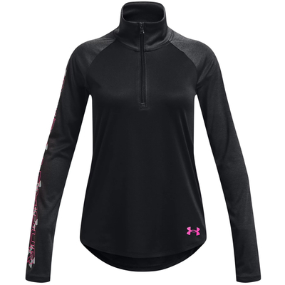 Bluzë sportive për vajza Under Armour UA Tech Graphic 1/2 Zip, tharje e shpejtë, material i lehtë, rozë