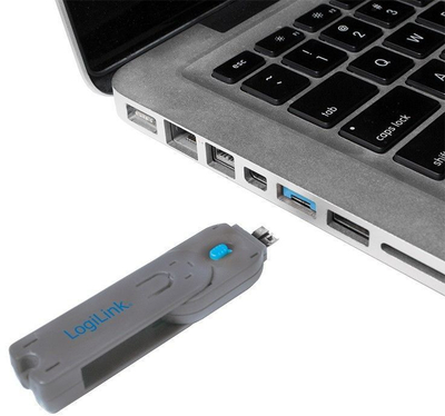Bllokues porte USB LogiLink AU0044, me çelës, gri