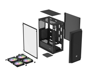 Kasë Fury Shobo SH4F RGB, ATX, e zezë
