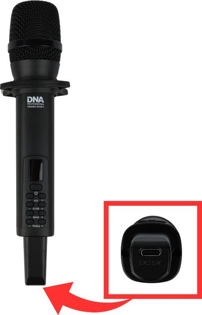 Set mikrofoni pa tel profesional 2.4 GHz, kapsulë dinamike kardioide, lidhje USB‑C, i zi
