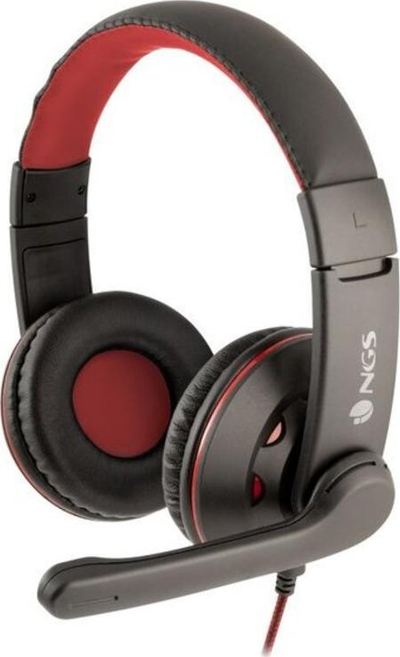Kufje gaming NGS VOX420 DJ, me mikrofon, 3.5 mm, të zeza me të kuqe