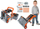 Punëtori loje Smoby Black and Decker Workmate, set veglash 3 në 1, me karrocë dhe kuti veglash, portokalli e zezë