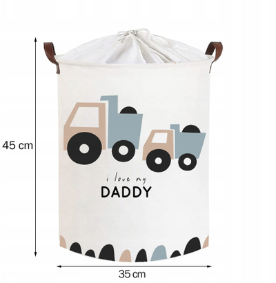 Shportë lodrash Sipo Foldable Toy Basket, 43L, pambuk, me makina, shumëngjyrëshe