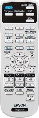 Telekomandë për projektor Epson Remote Control 2181788, infra të kuqe, e bardhë