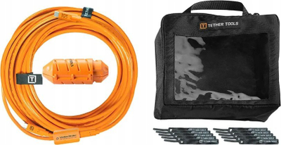 Set kabllo USB Tether Tools TetherPro CUC31RB, USB C në Micro USB, 9.4m, portokalli