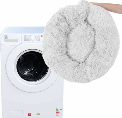 Shtrat për qen e mace Springos XL, 90 cm, pelush antirrëshqitës, gri