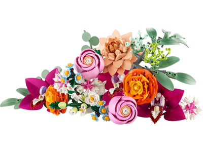 Set LEGO Pink Flower Bouquet 10342, buqetë me lule, model dekorativ, rozë
