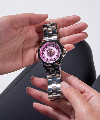 Orë dore për femra Guess Empress Diamond GW0551L1, e argjendtë