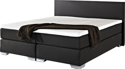 Shtrat box Beliani President, 180 x 200 cm, tekstil, i zi