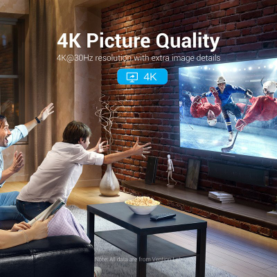 Kabllo Vention DisplayPort në HDMI, 4K, 5 m, e zezë