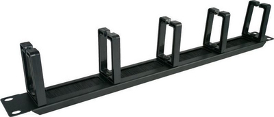 Organizues kabllosh rack Alantec 1U 19", me furçë (brush grommet), 5 mbajtëse plastike, i zi