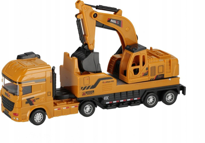 Lodër kamion ndërtimi MEGA CREATIVE TRUCK CAR MIX, 26 cm, me friksion, i verdhë