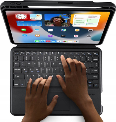 Këllëf tastiere Bluetooth me touchpad për iPad 11\", që shkon me iPad Pro 2024 edhe iPad Air 7/6/5, ngjyrë e zezë