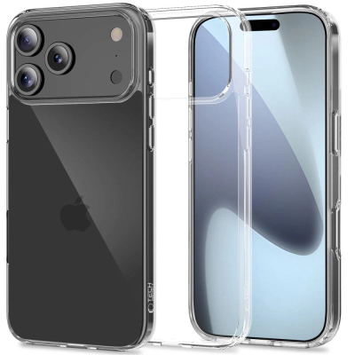 Kapak telefoni Tech‑Protect FlexAir Hybrid për iPhone 17 Pro, kundër goditjeve, transparent