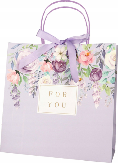 Qese dhuratash Incood Gift Bag, 28x28 cm, me fjongo, pastel me lule