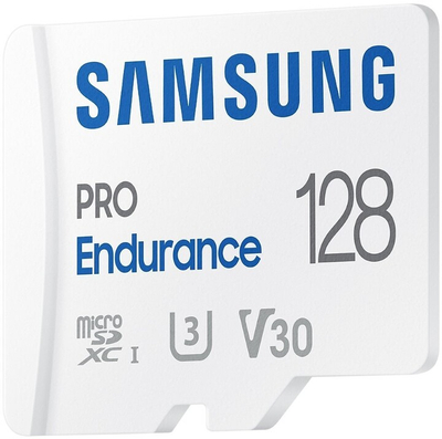 Kartë memorie Samsung Micro SDXC 128GB PRO Endurance UHS-I U3 (Class 10) + pështatës SD