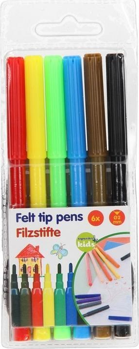 Set markerash Topwrite, 6 copë, majë 2 mm, me ngjyra të ndryshme