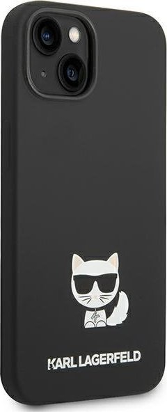 Këllëf telefoni Karl Lagerfeld Silicone Choupette Body për iPhone 14 Plus 6.7", silikon, i zi