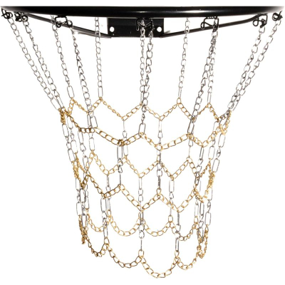 Rrjetë basketbolli Enero me zinxhir çeliku, diametër 45 cm, 12 pika kapje, argjend me ari