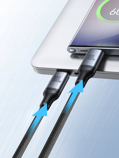 Kabllo karikimi Joyroom Strong Cable, 2 në 1 USB C në 2x USB C, 1.5m, 100W, gri