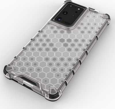 Kapak telefoni Hurtel Honeycomb Armor për Samsung Galaxy S22 Ultra, kornizë xheli TPU, blu