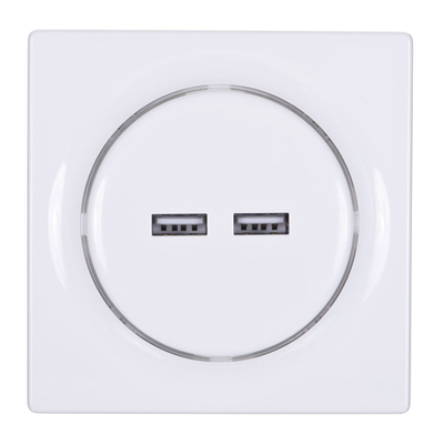 Prizë murale Fibaro Walli N, 2x USB, e bardhë