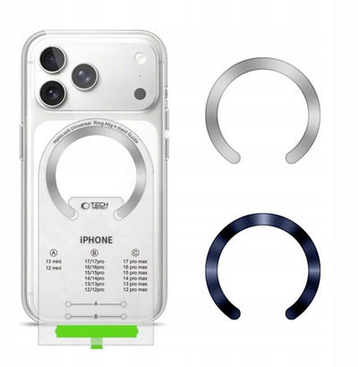 Unazë magnetike Tech-Protect MMP-210 MagSafe, set 2 copë, Silver Navy Blue