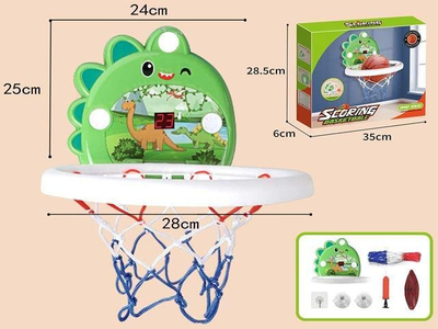 Set basketbolli për fëmijë Madej 011801, me dinosaur, numërim elektronik, jeshil