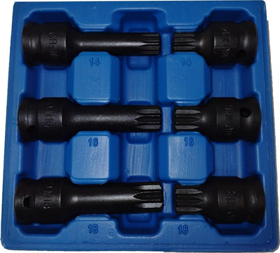 Set çelësa goditës SPLINE XZN, M14 M16 M18, 1/2", për VW