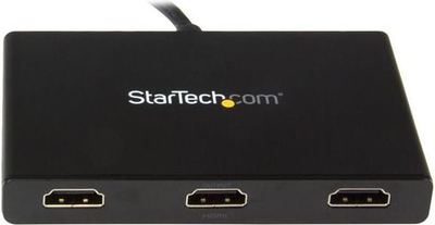 Hub video StarTech MST, DisplayPort në 3x HDMI, 4K, i zi