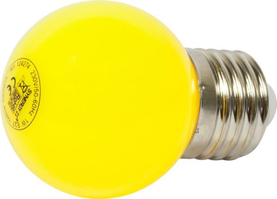 Llampë LED G45 Drop, 1W, E27, e verdhë