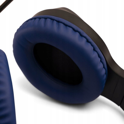 Kufje gaming Sparco USB, me mikrofon, me drita LED, blu e zeza