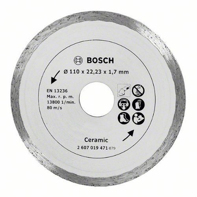 Disk prerës me diamant Bosch, për qeramikë, 110 mm