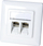 Ѕиден приклучок за мрежа LogiLink NK4020, 2x RJ-45, 80x80 mm, бел