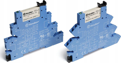 Relé ndërlidhëse Finder 38.51.7.060.0050, 60V DC, 6A 250V AC, blu, set 10 copë